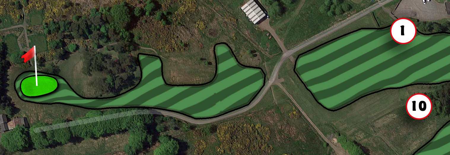 Hole 1 & 10 — tee positions and layout