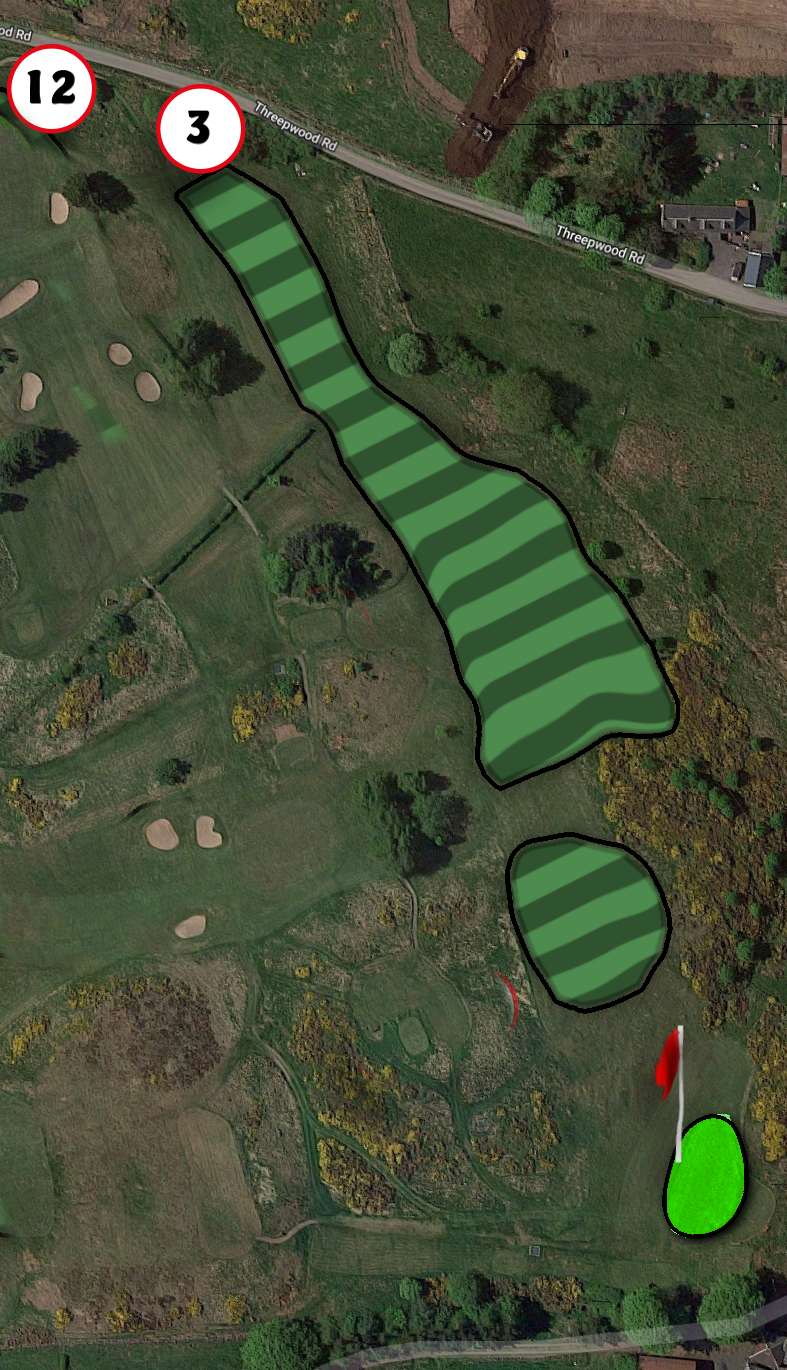 Hole 3 & 12 — tee positions and layout