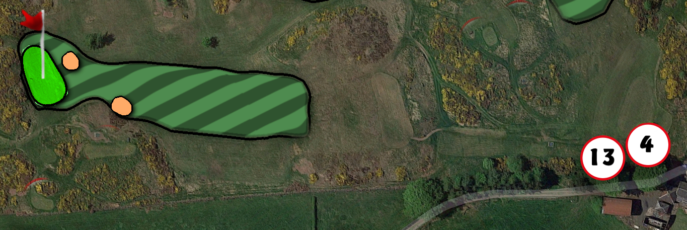 Hole 4 & 13 — tee positions and layout