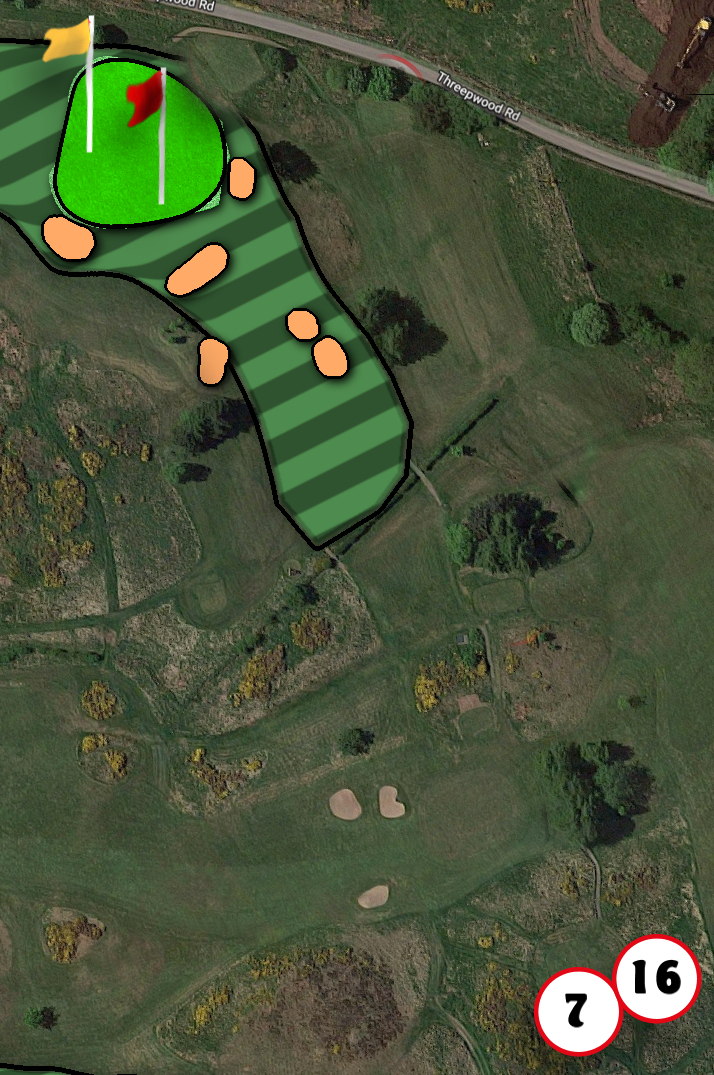 Hole 7 & 16 — tee positions and layout
