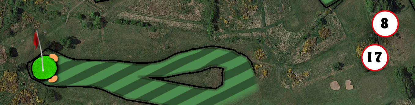 Hole 8 & 17 — tee positions and layout